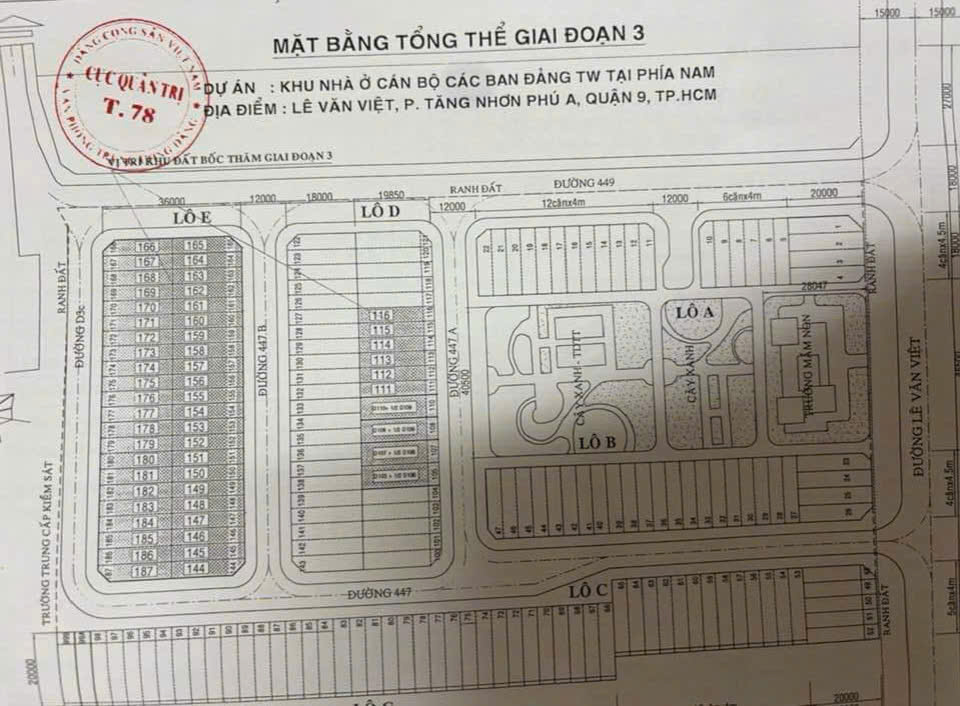 Khu nhà ở cán bộ các ban Đảng TW tại phía Nam
