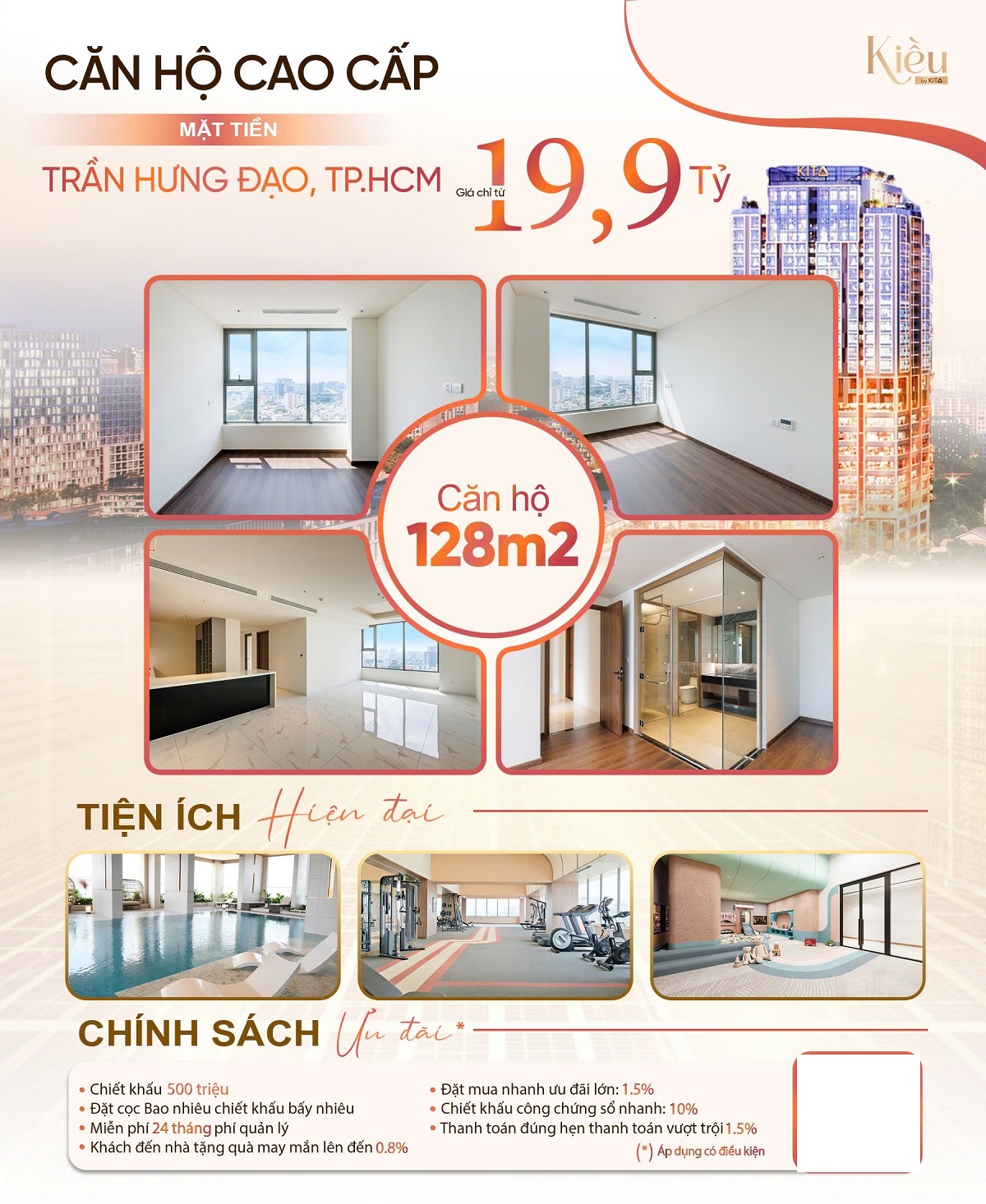 Bán căn hộ 128m² Kiều By Kita