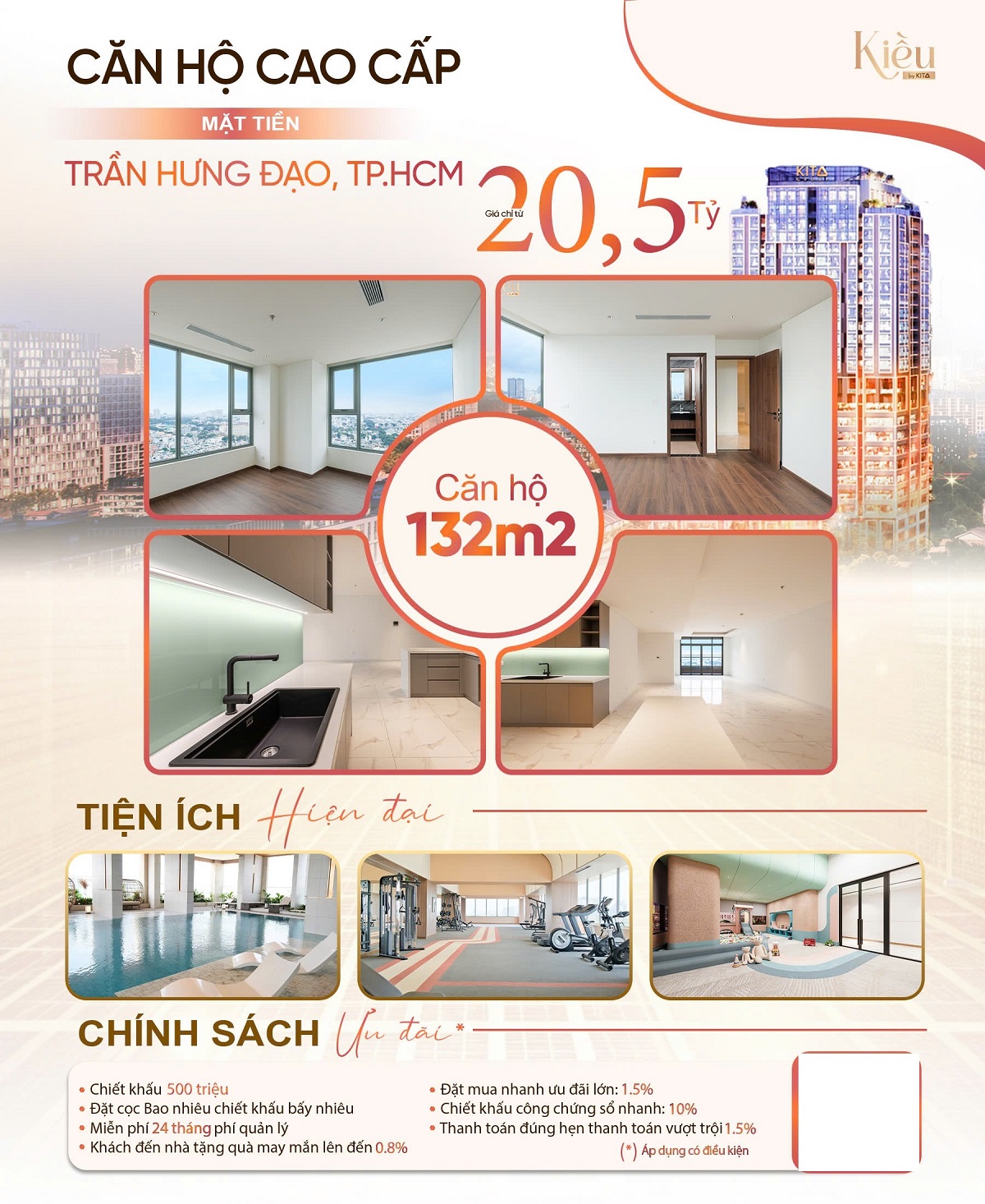 BÁN CĂN HỘ 132m² KIỀU BY KITA
