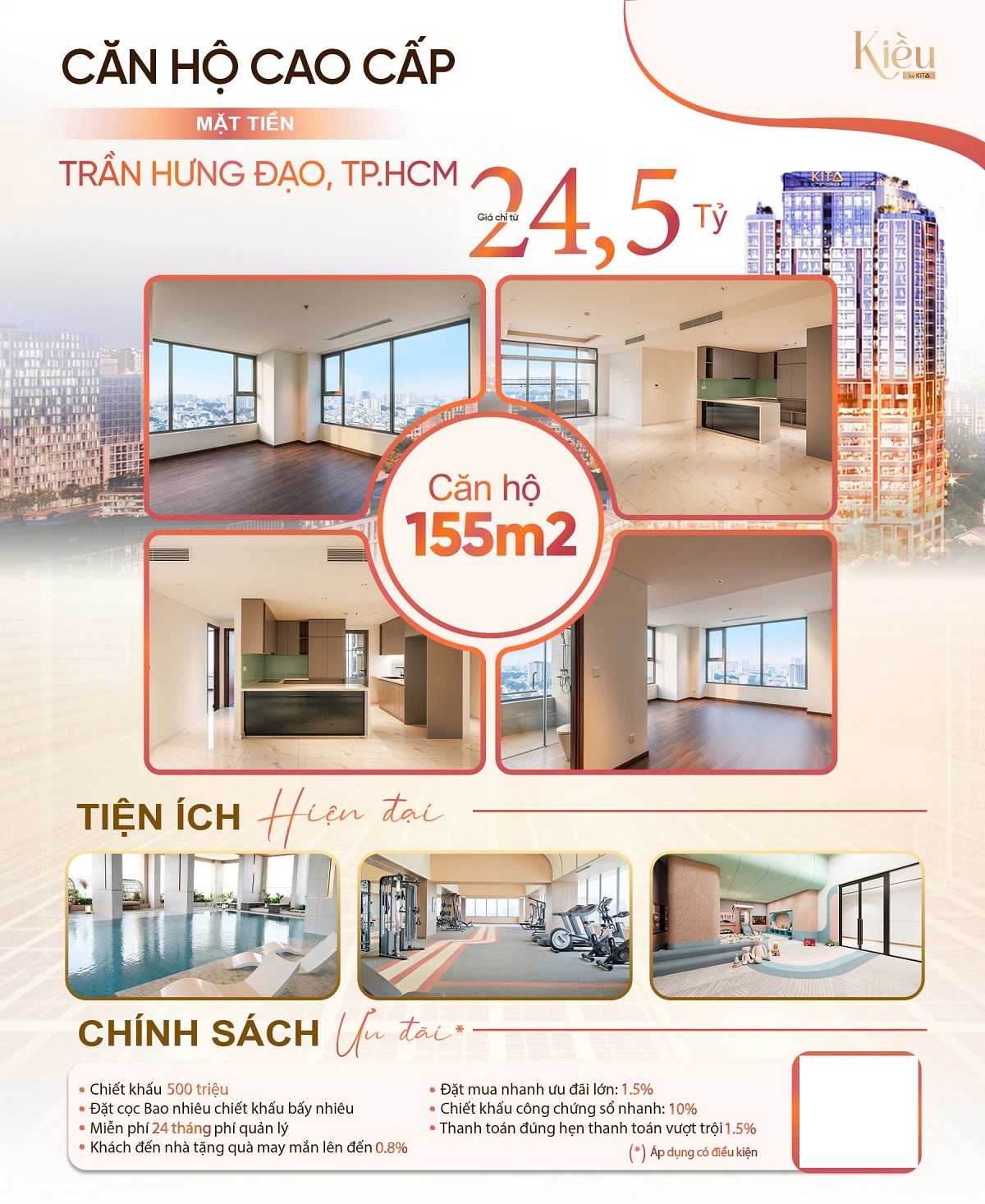 BÁN CĂN HỘ 155m² KIỀU BY KITA