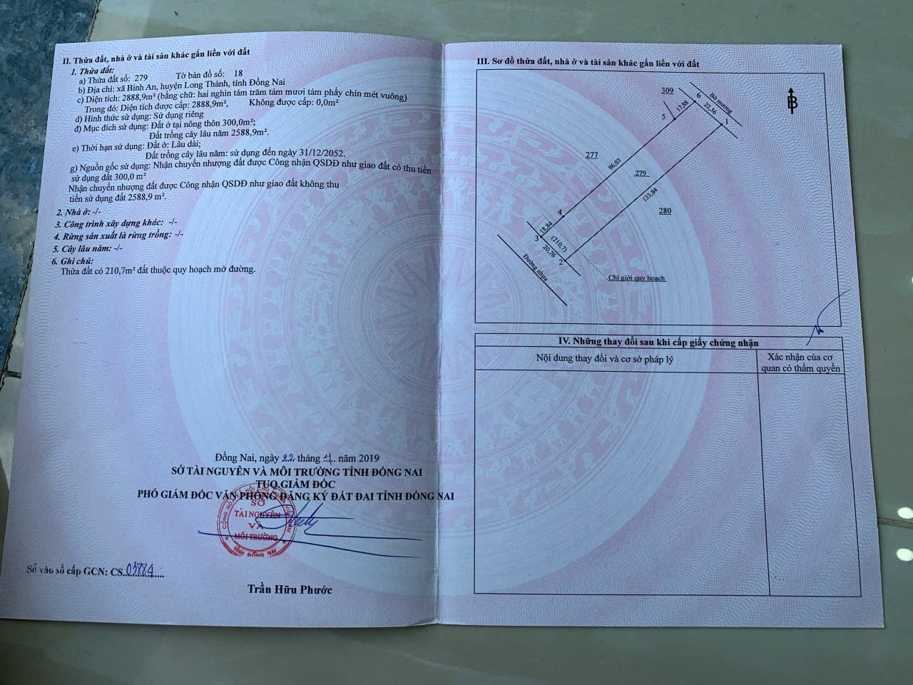 Bán 2889m2 đất đường Cầu Mên Long Thành