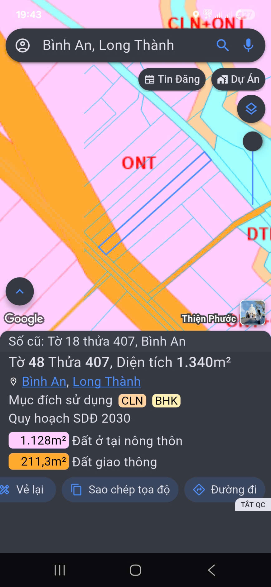 Bán 1340m2 đất đường Cầu Mên Long Thành