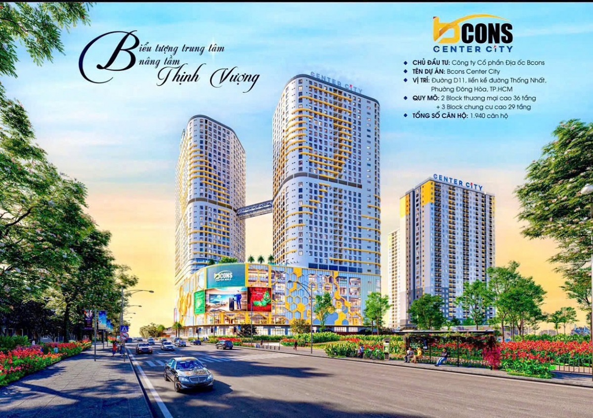 Bán căn hộ 2PN tầng 6 Bcons Center City