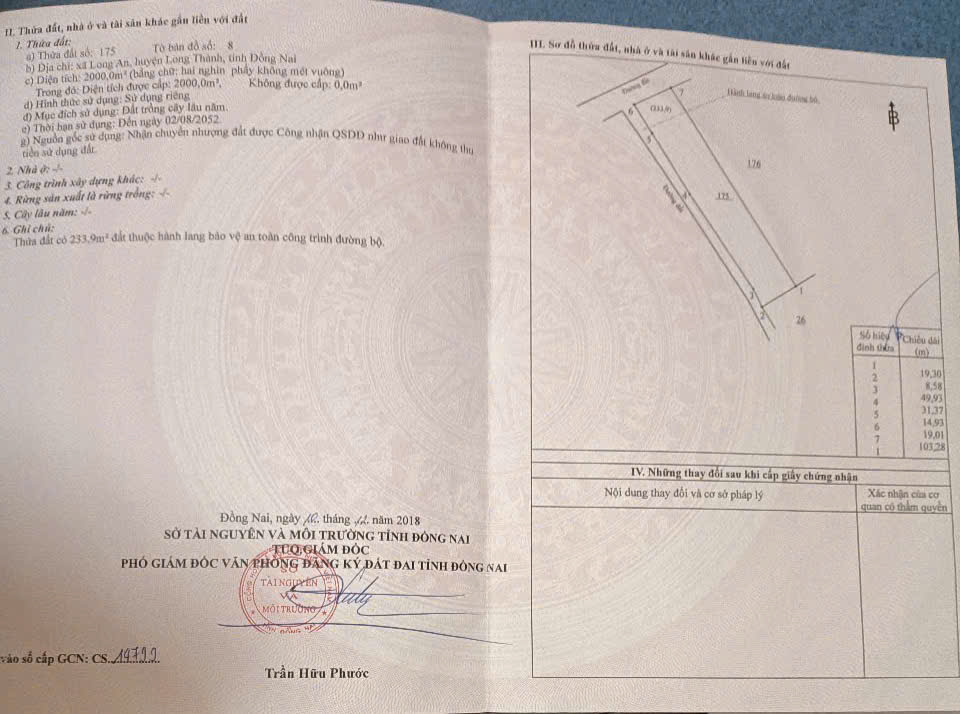 Bán 2000m2 Long An Long Thành: Ngang 105m dài 19,5m lô 2 mặt tiền