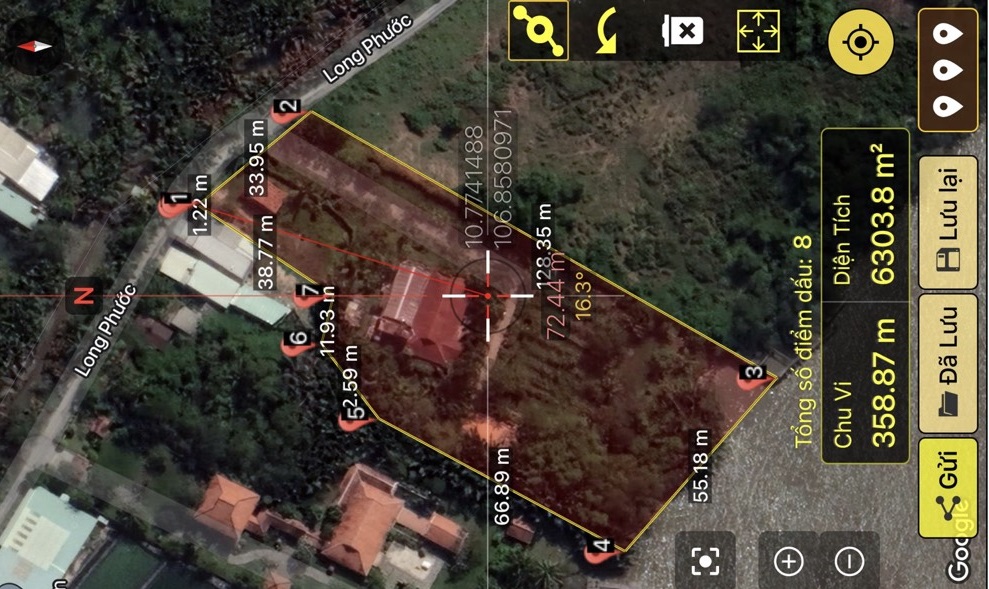 Bán 5500m2 view sông Long Phước: Mặt tiền đường Long Phước